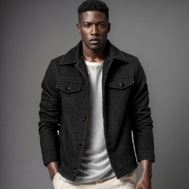 Casual fleece jacket for men with textured inner lining Lune London