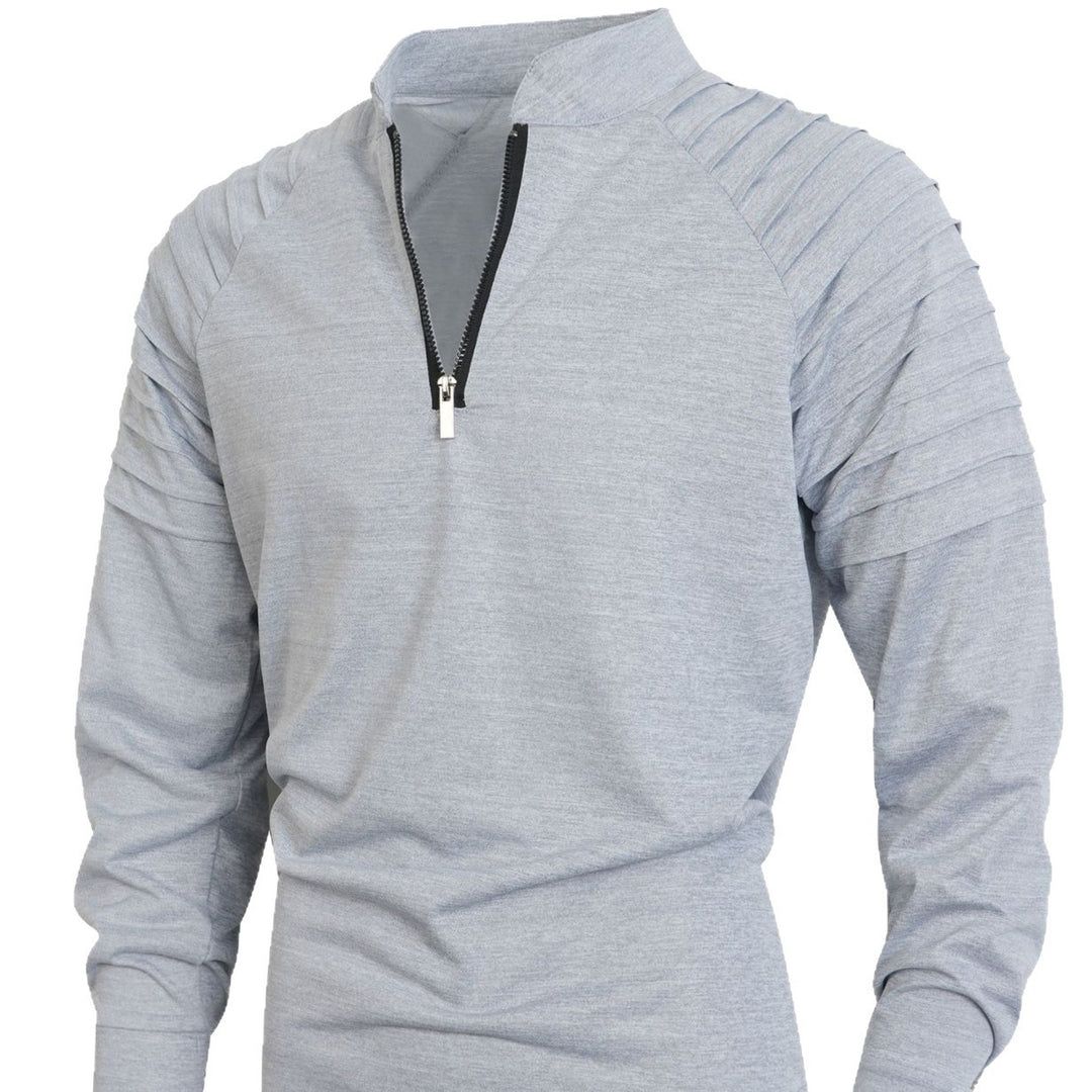 Men's training T-shirt with high collar and discreet zipper Lune London