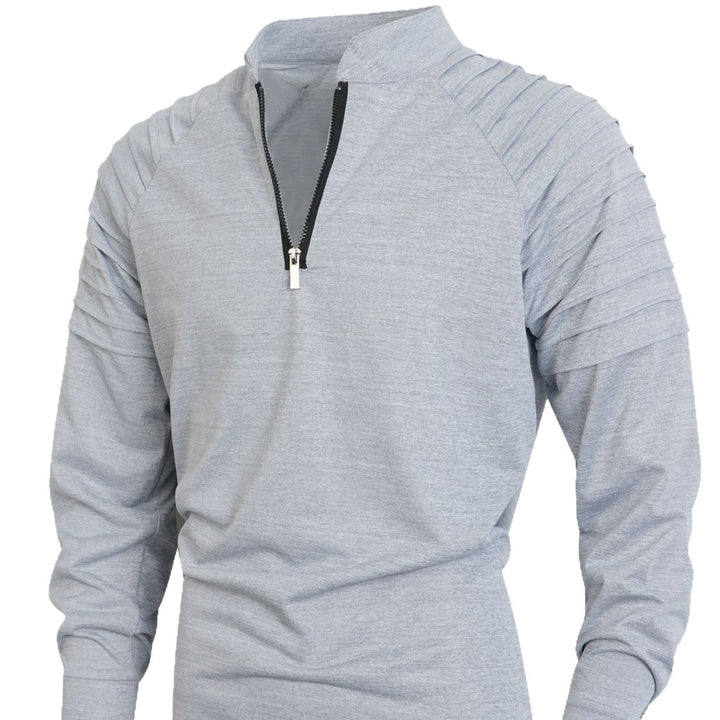 Men's training T-shirt with high collar and discreet zipper Lune London