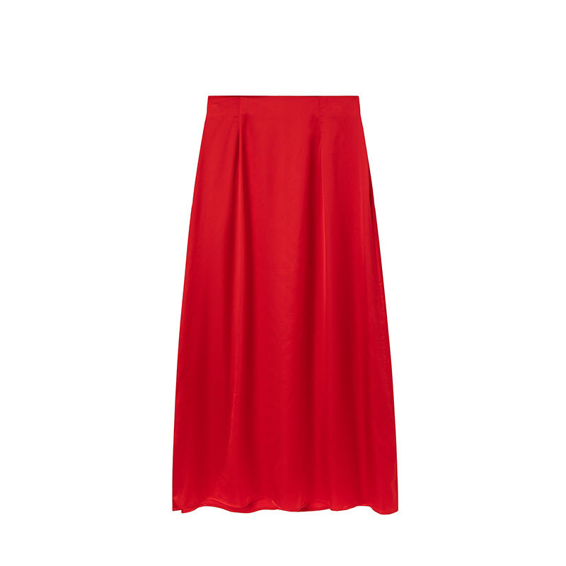 Chic Long Floor-Length Satin Maxi Skirt for Women and Style