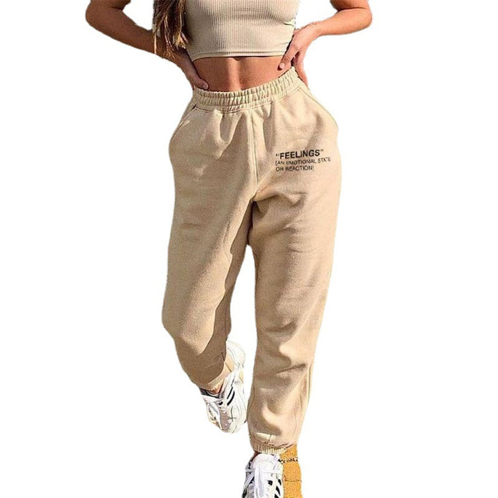 Ladies High Waist Graphic Jogging Pants Lune London