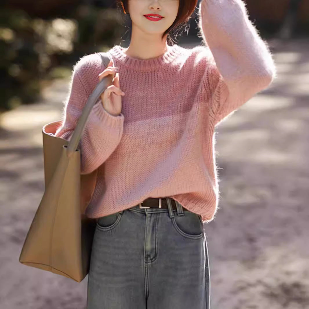 Knitted sweater for women with soft color gradient Lune London