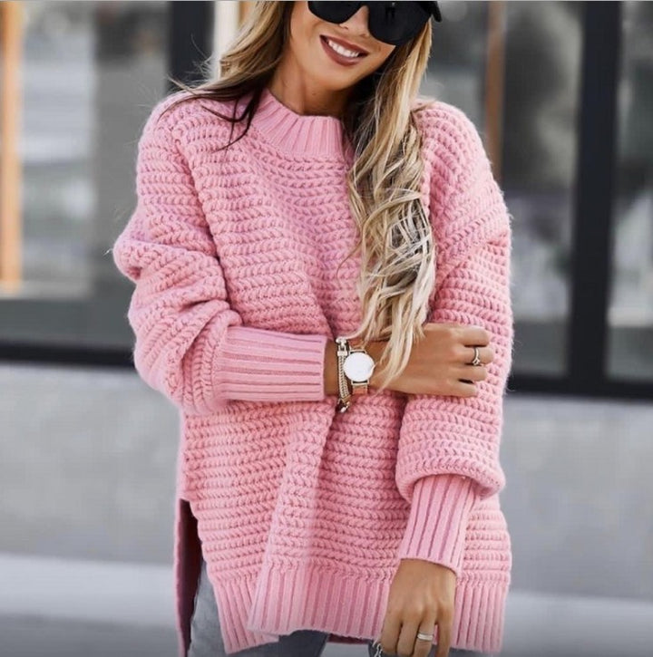 Oversized knitted sweater for women with textured pattern and relaxed fit Chic und Stil