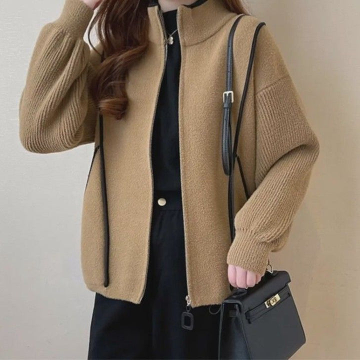 Veste volumineuse pour femmes avec col haut et fermeture éclair continue Chic & Stil