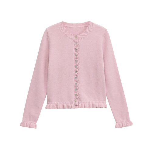 Knit jacket for women with flared details and decorative buttons Lune London