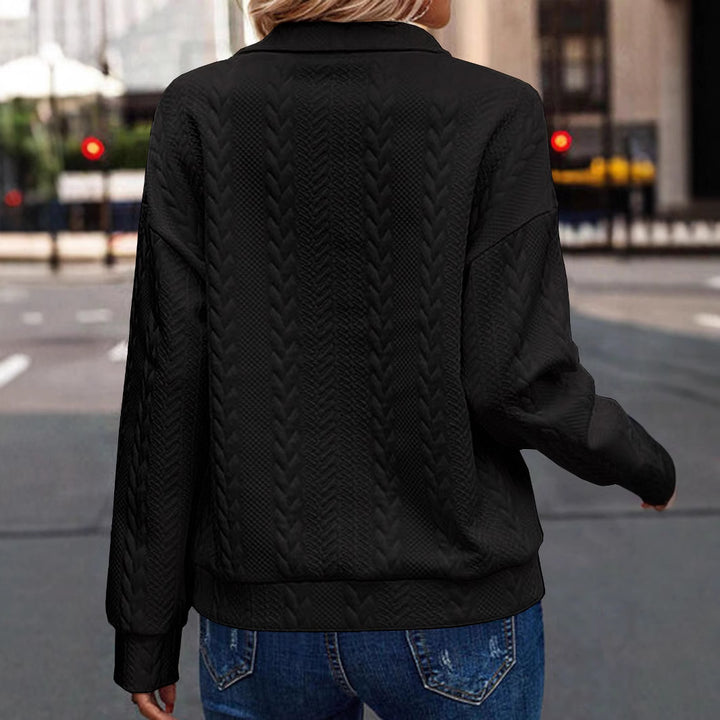Knit sweater for women with high collar and zipper Lune London
