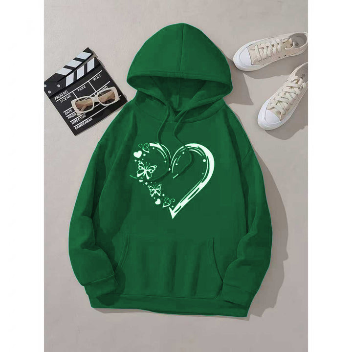 Women's hooded sweatshirt with floral heart and butterfly design Chic & Stil