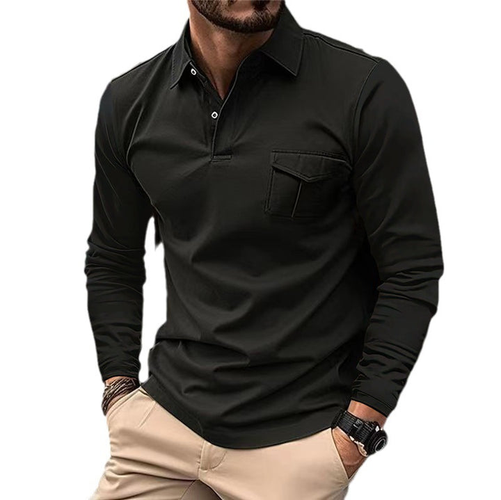 Casual long sleeve t-shirt for men with practical chest pocket Lune London