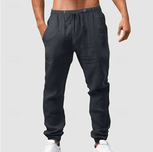 Cotton jogging pants for men with elastic waist and practical pockets Lune London