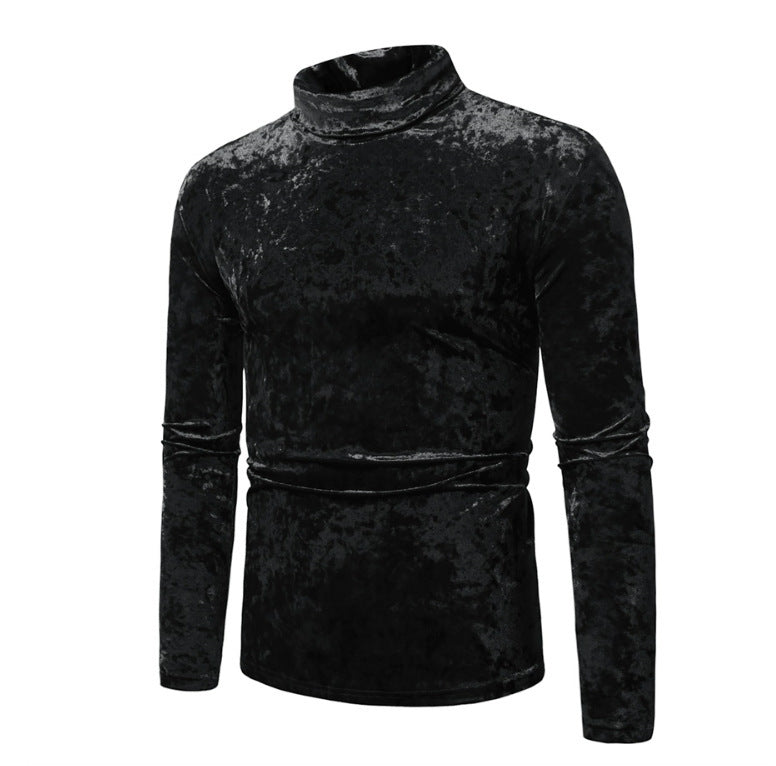 Elegant men's turtleneck sweater in velvet Lune London