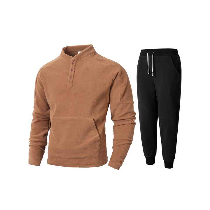 Men's fleece sweatshirt with high collar and practical side pockets Lune London