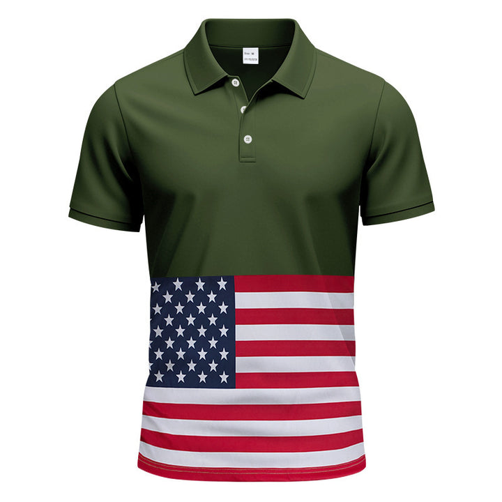 Men's polo shirt with stylish flag design Lune London
