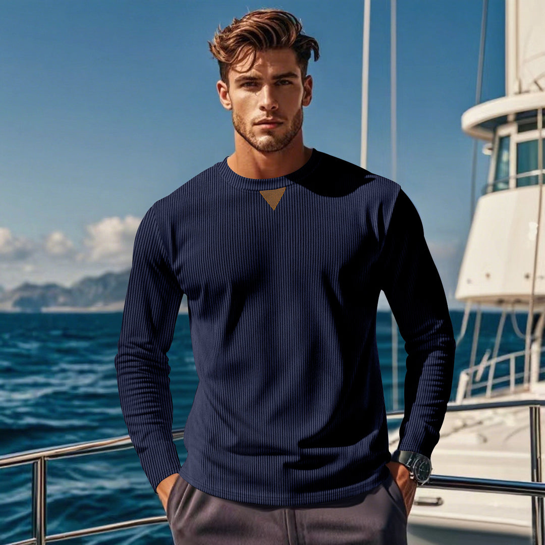 Men's long sleeve sports T-shirt with innovative structured design Lune London