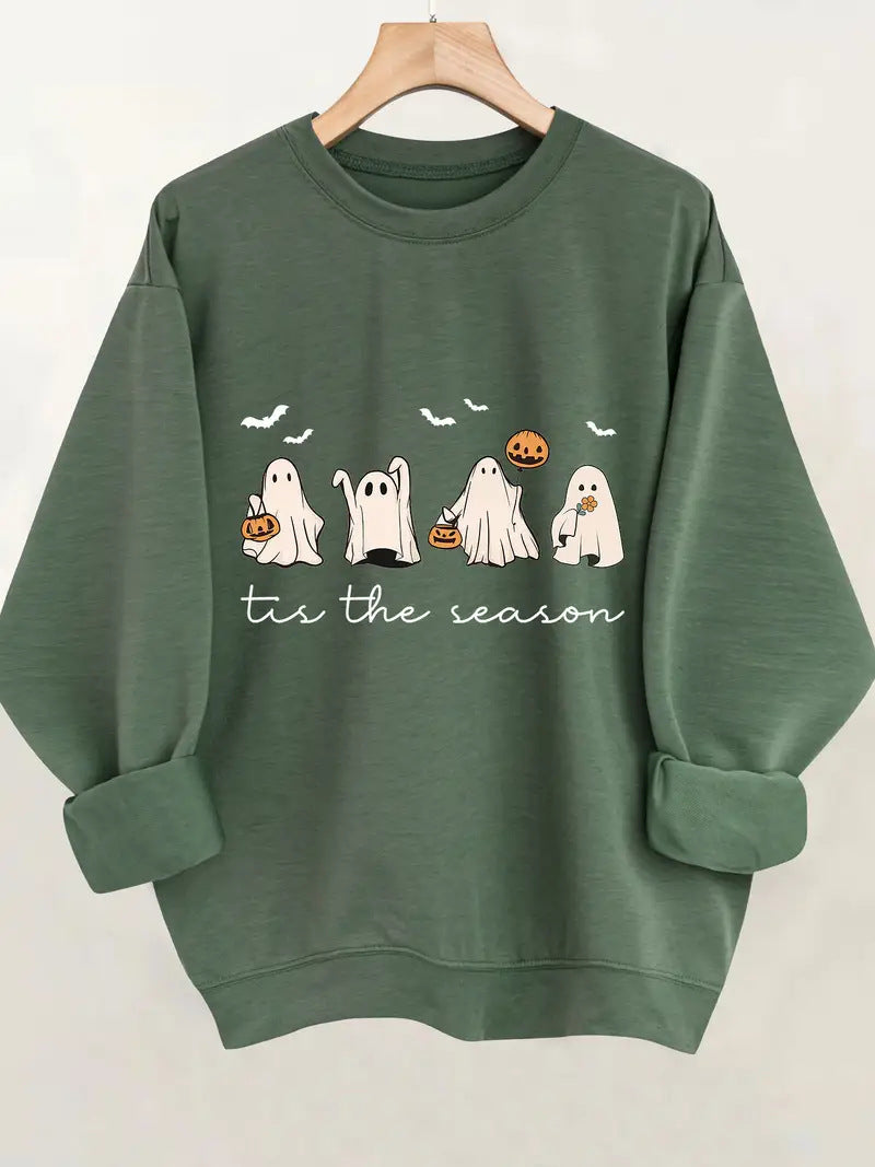 Sweatshirt pour femme avec motif d'Halloween joyeux et coupe décontractée Chic & Stil
