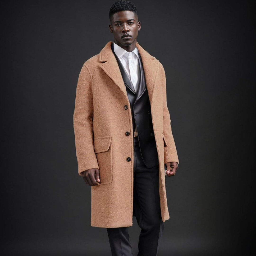 Classic Fit Wool Coat for Men Lune London