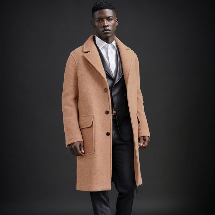 Classic Fit Wool Coat for Men Lune London
