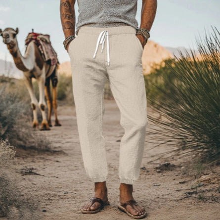 Casual cargo pants for men with elastic waistband and practical pockets Lune London