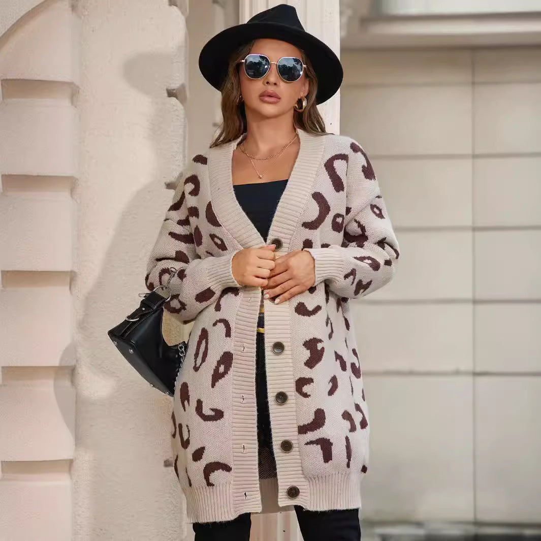 Lune London leopard print knit jacket for ladies