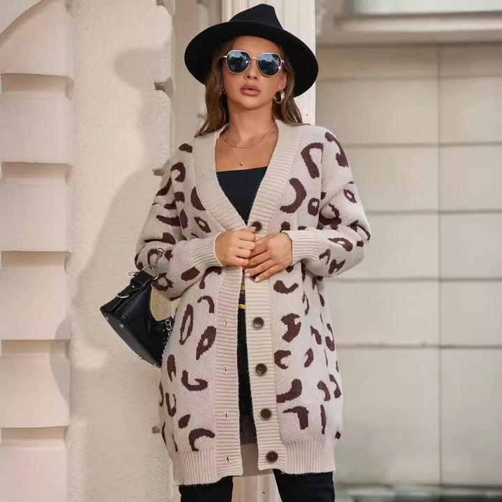 Lune London leopard print knit jacket for ladies