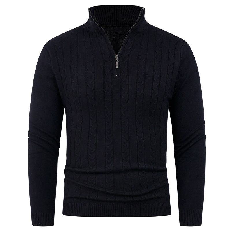 Men's Structured Sweater with ZIP Collar Lune London