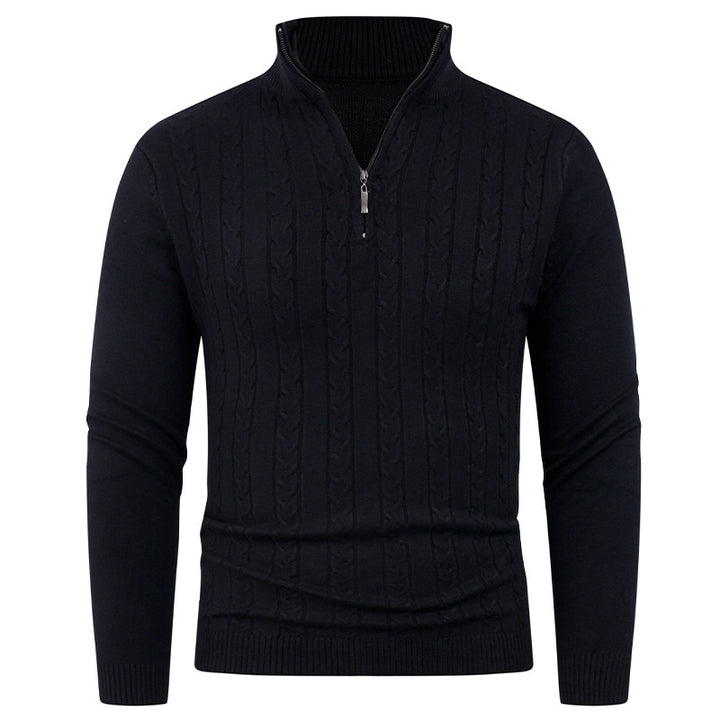 Men's Structured Sweater with ZIP Collar Lune London