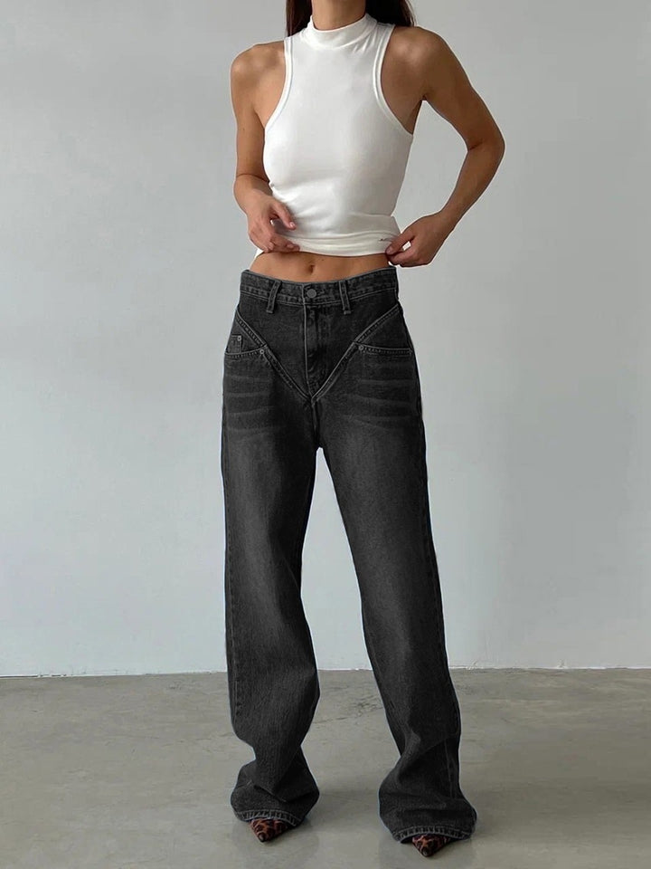 Women Wide Cut Jeans with Unique Design Lune London
