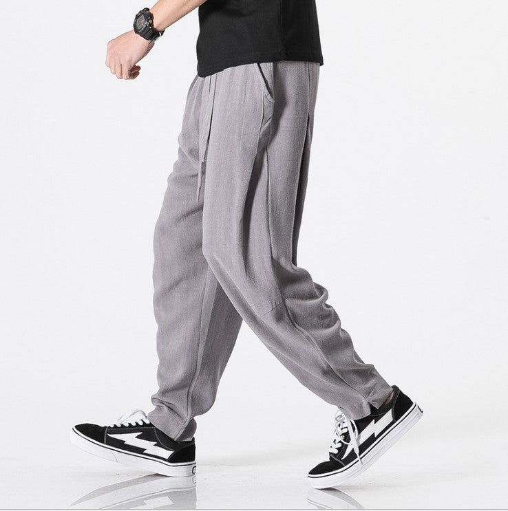 Casual harem pants for men in breathable linen material Lune London