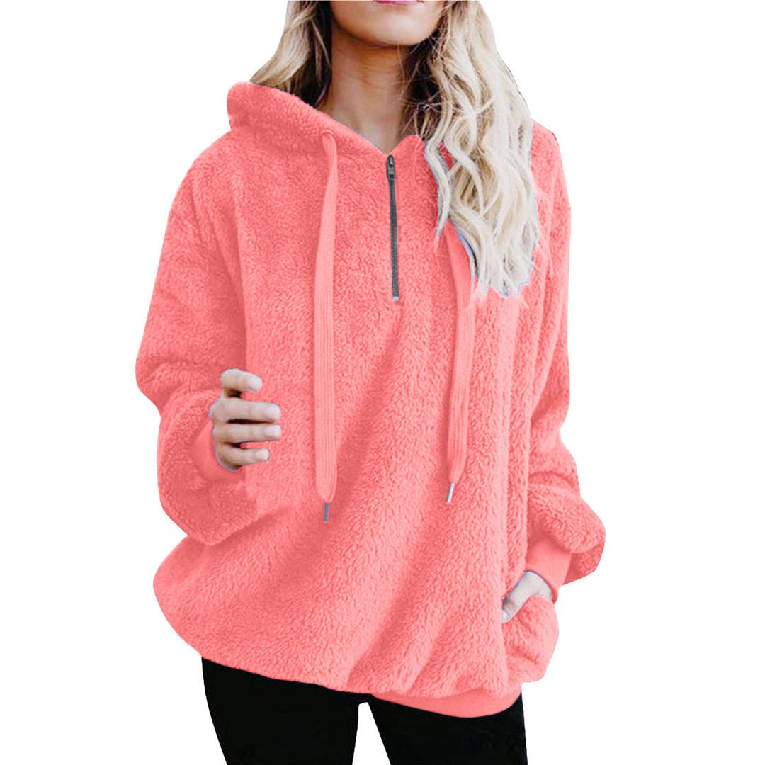 Ladies Comfortable Hoodie in Teddy Fleece Lune London