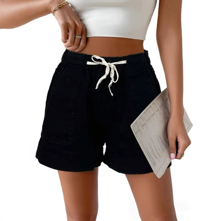 Women's Casual Denim Shorts with Elastic Waistband Lune London