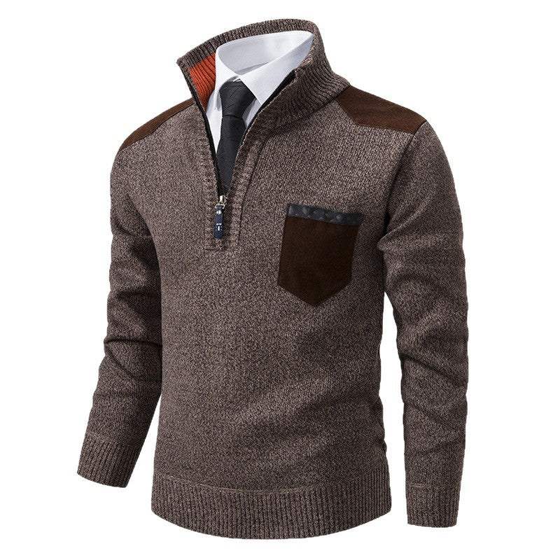 Casual sweater for men with half-zip closure and modern collar Lune London