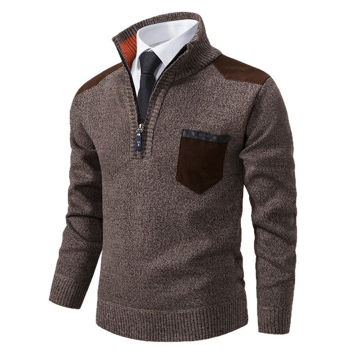Casual sweater for men with half-zip closure and modern collar Lune London