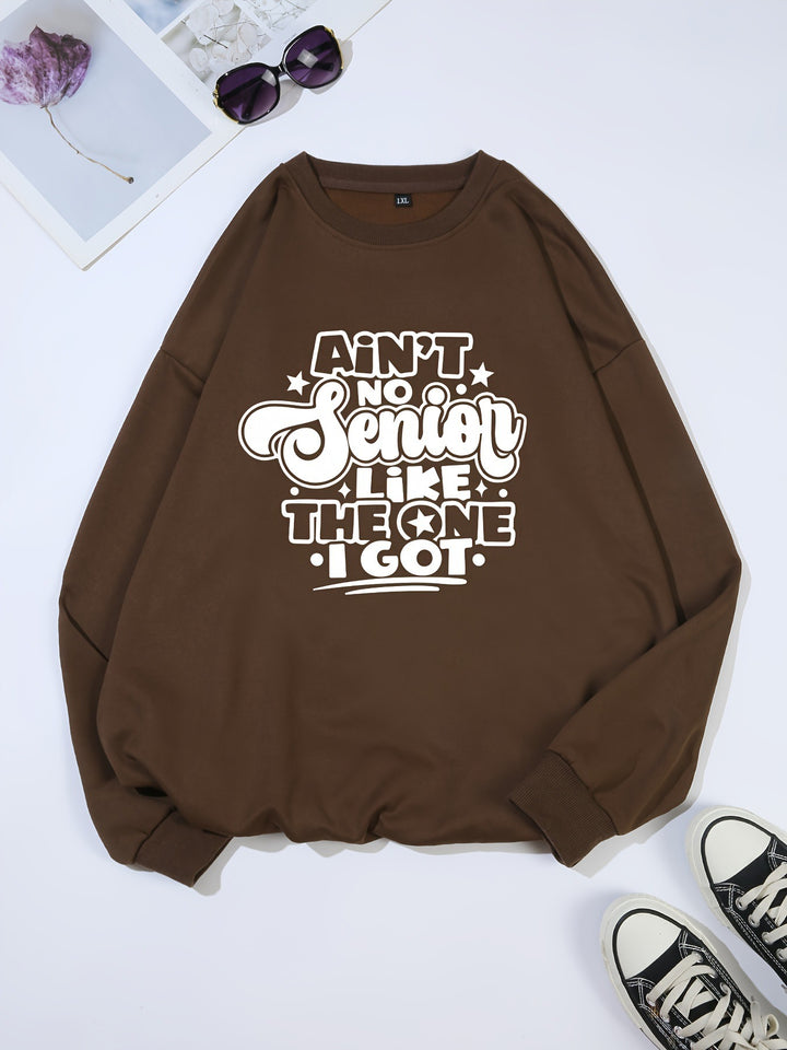 Sweat-shirt pour femmes avec design de slogan décontracté Chic & Stil