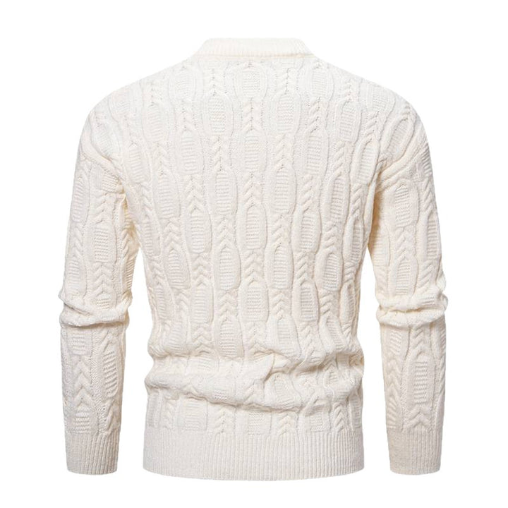 Chunky knit pullover for men with a modern cable pattern and a round neck Lune London