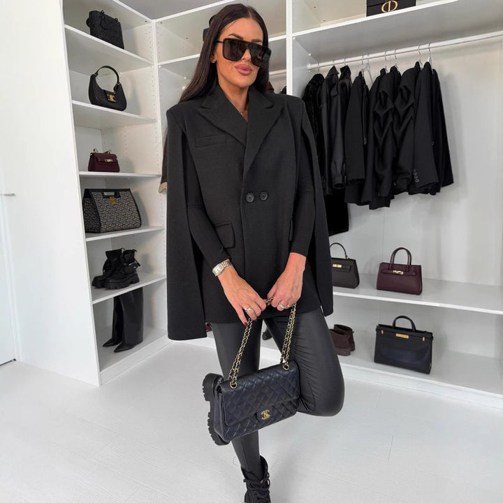 Double Button Cape Blazer for Women Lune London