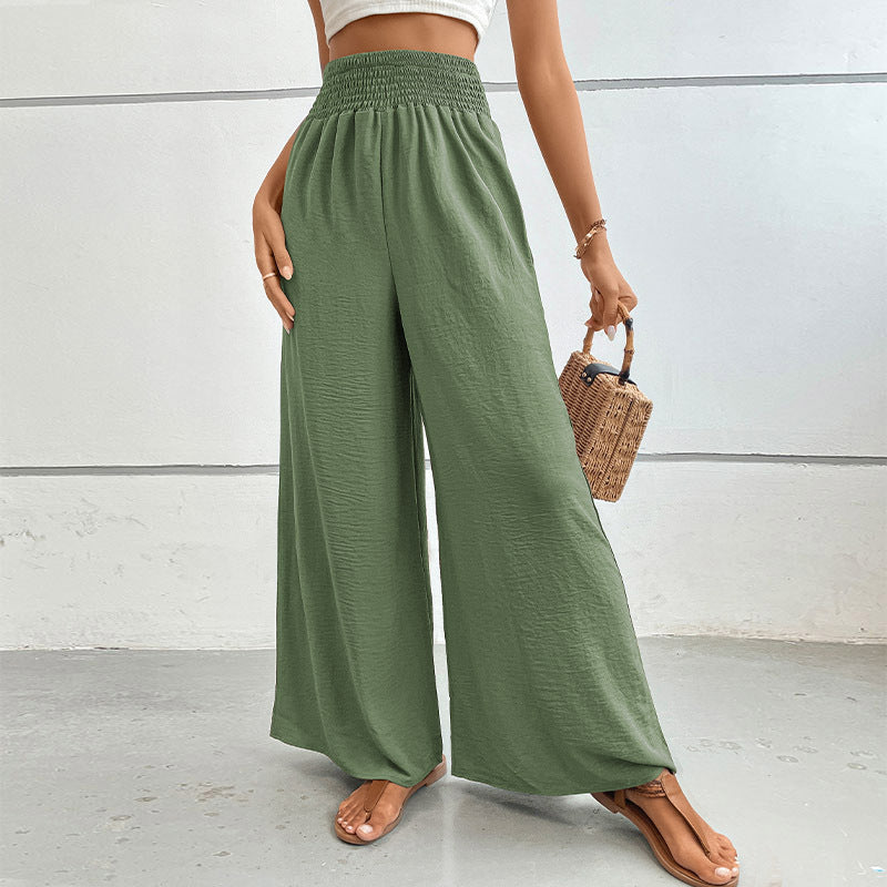 Wide summer pants for women with elastic waistband Lune London
