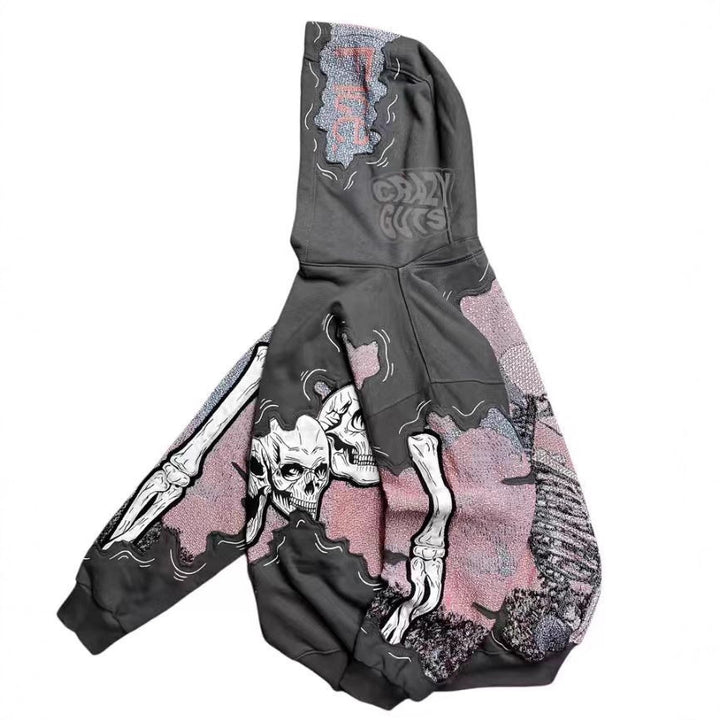 Haut à capuche pour femmes avec impression de crâne frappante Chic & Stil