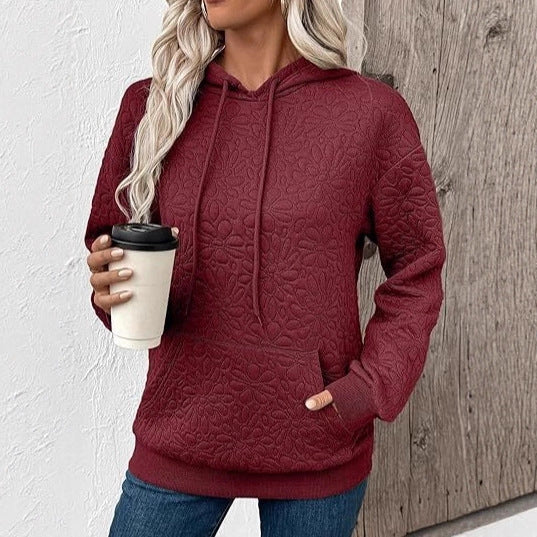 Sweatshirt femme à la mode avec motif fleuri texturé Chic & Stil