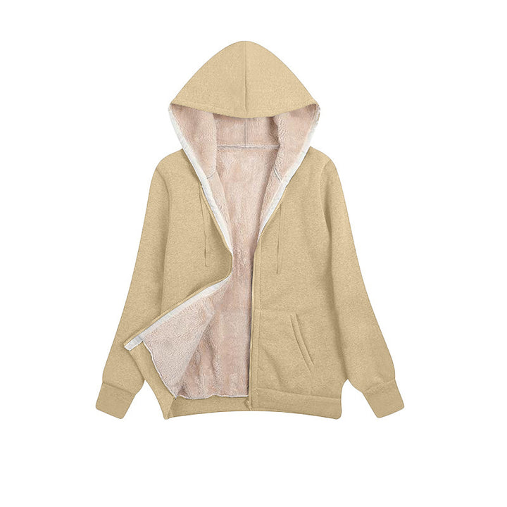 Ladies Cozy Fleece Jacket with High Collar and Convenient Zipper Lune London
