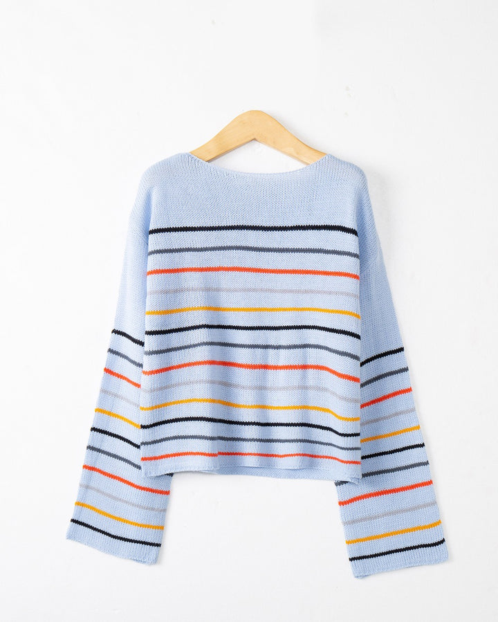 Women Striped oversized sweater in soft material with wide cut Lune London