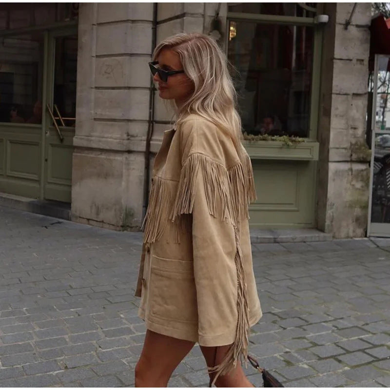 Fringed suede jacket for women Lune London