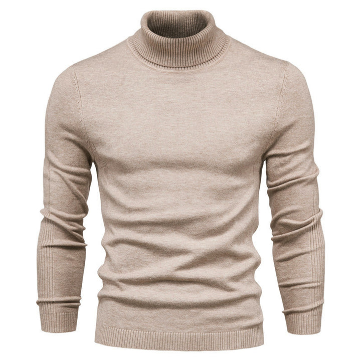 Knit sweater for men with high collar and fine rib pattern Lune London