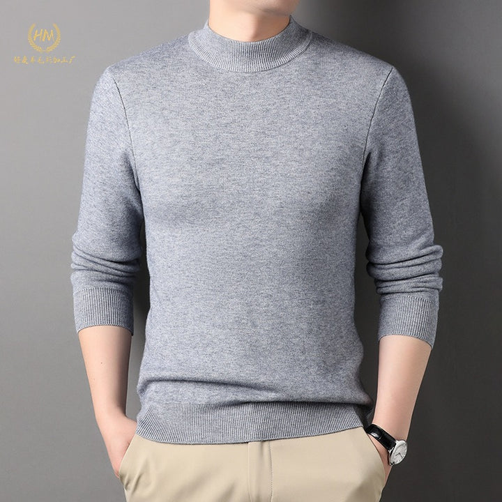 Men's Elegant Knitted Sweater with Modern High Collar Lune London