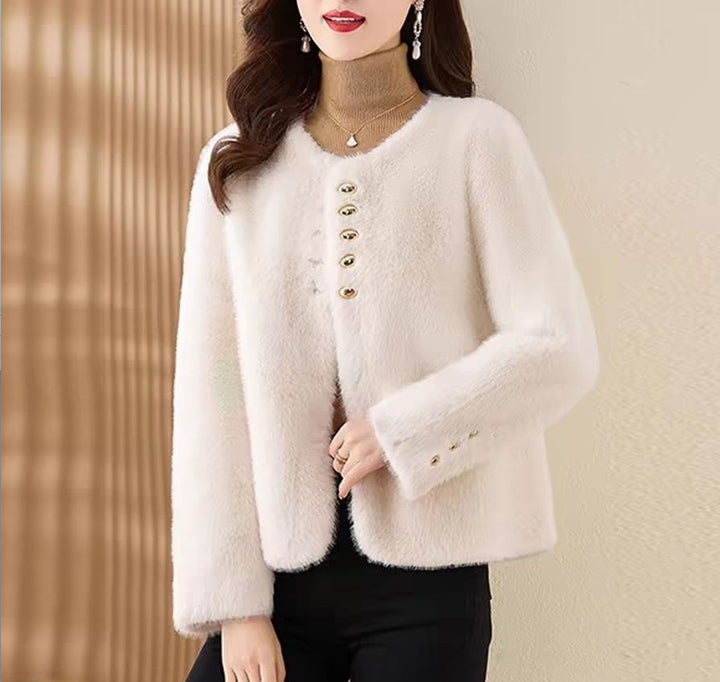 Veste douce pour femme avec détails de boutons dorés Chic & Stil