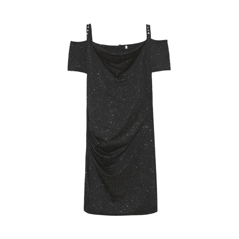 Strapless dress with ruffles Lune London