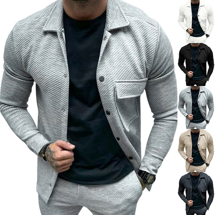 Men's elegant casual top with textured design and practical chest pocket Lune London