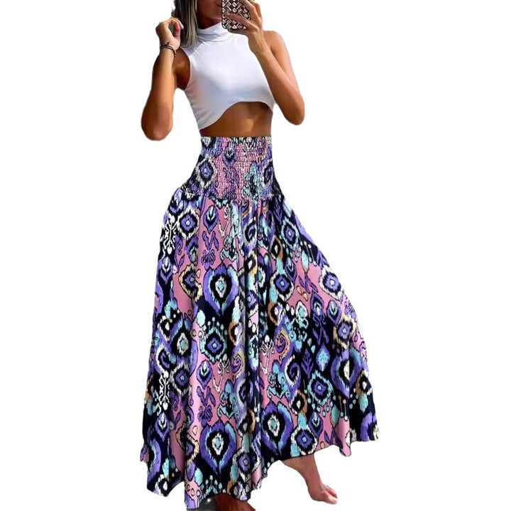 Maxi skirt with tropical print for women Lune London