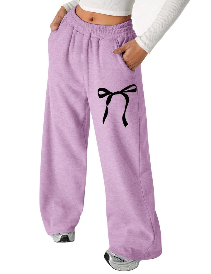Pantalons de loisirs pour femmes avec motif de nœud élégant et coupe confortable Chic & Stil