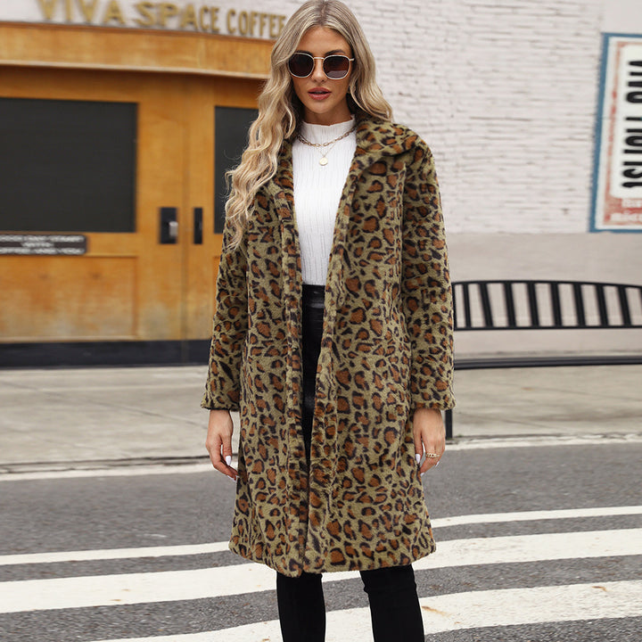Lune London Women's Leopard Print Faux Fur Jacket