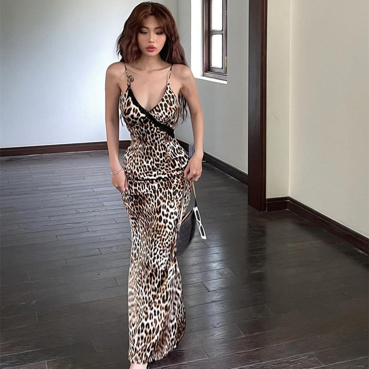 Ladies Elegant Maxi Dress Printed Panther Lune London