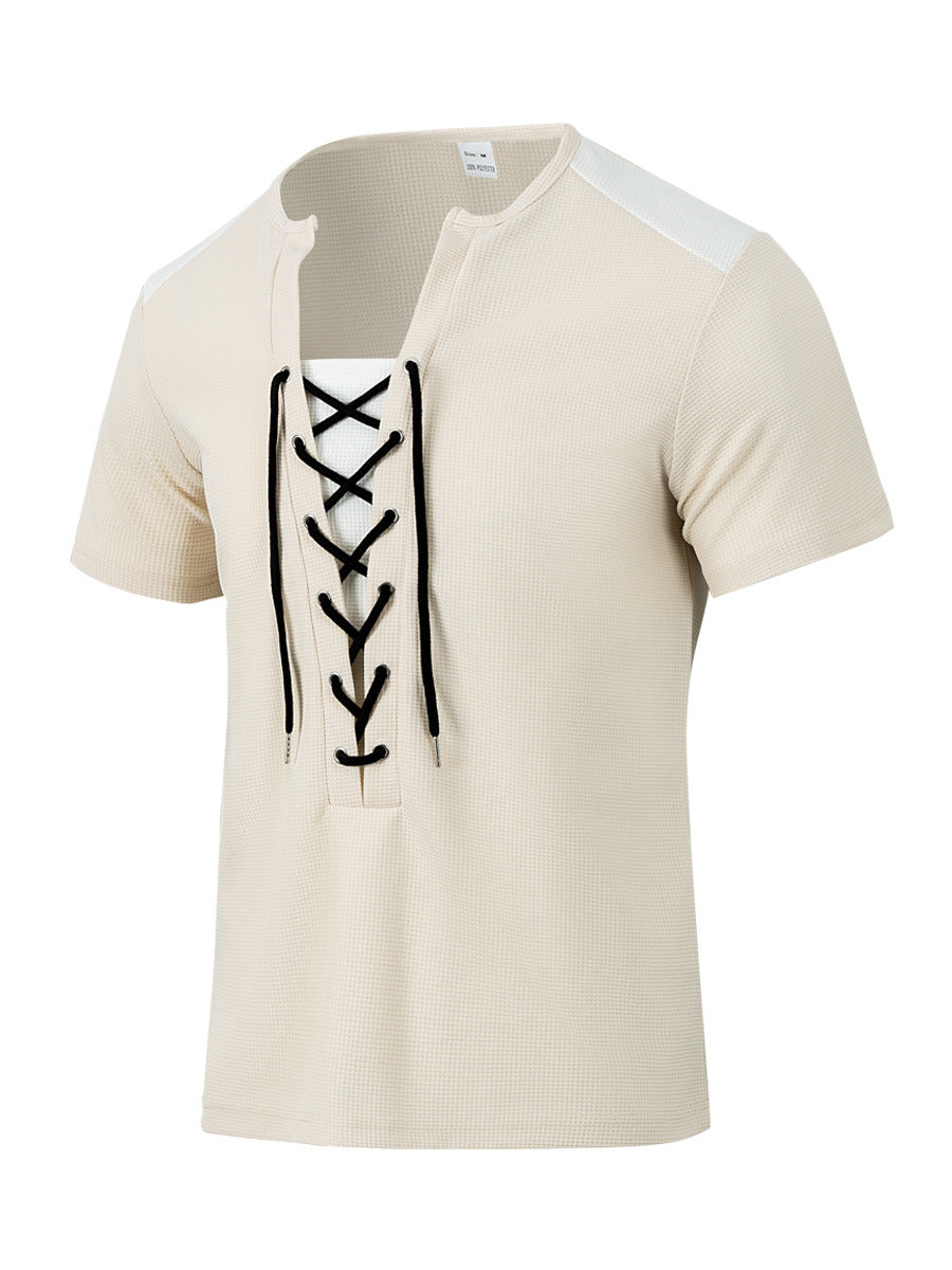 Short sleeve shirt for men with sporty lace design Lune London